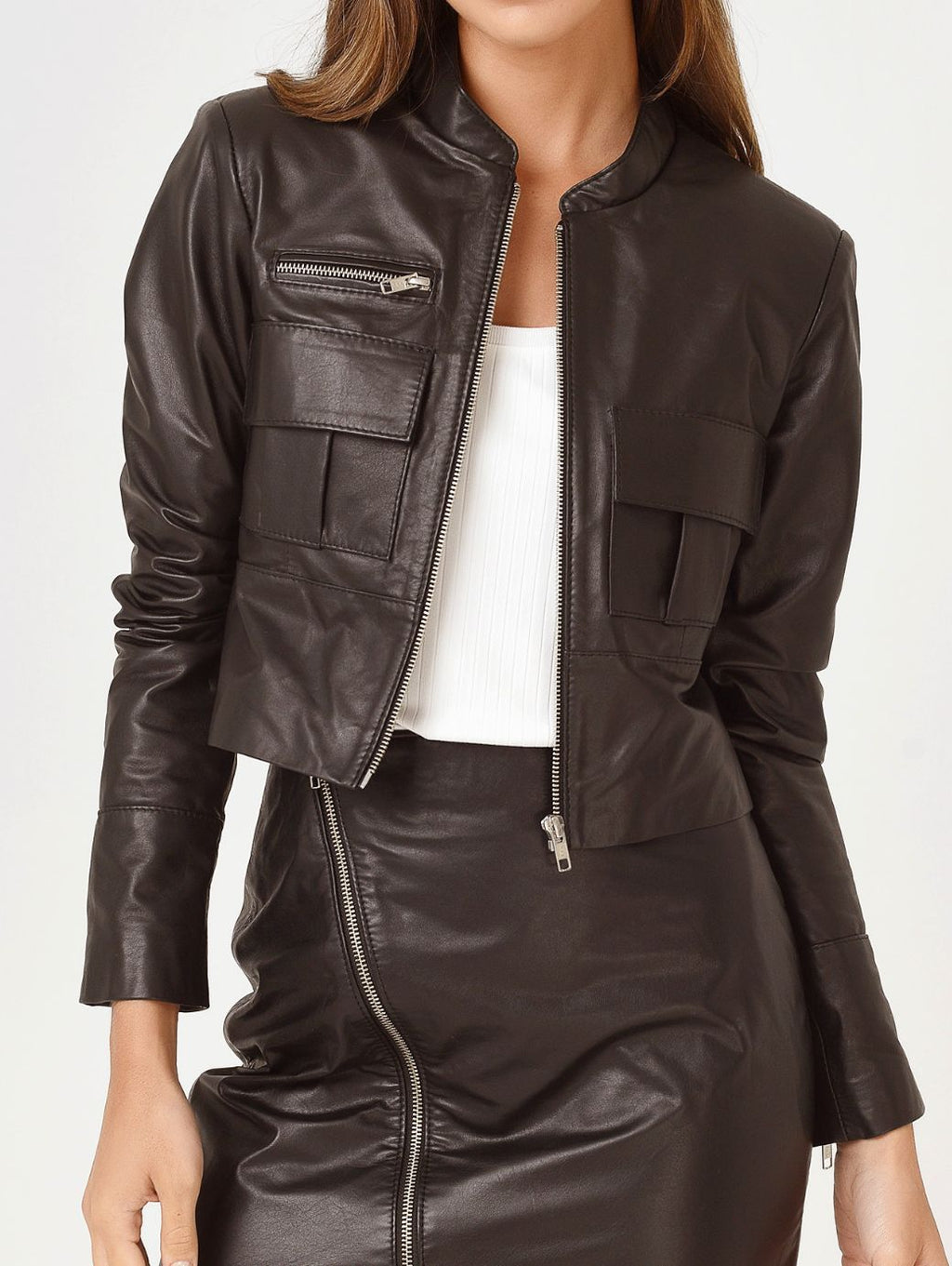 CROP JACKIE BLACK