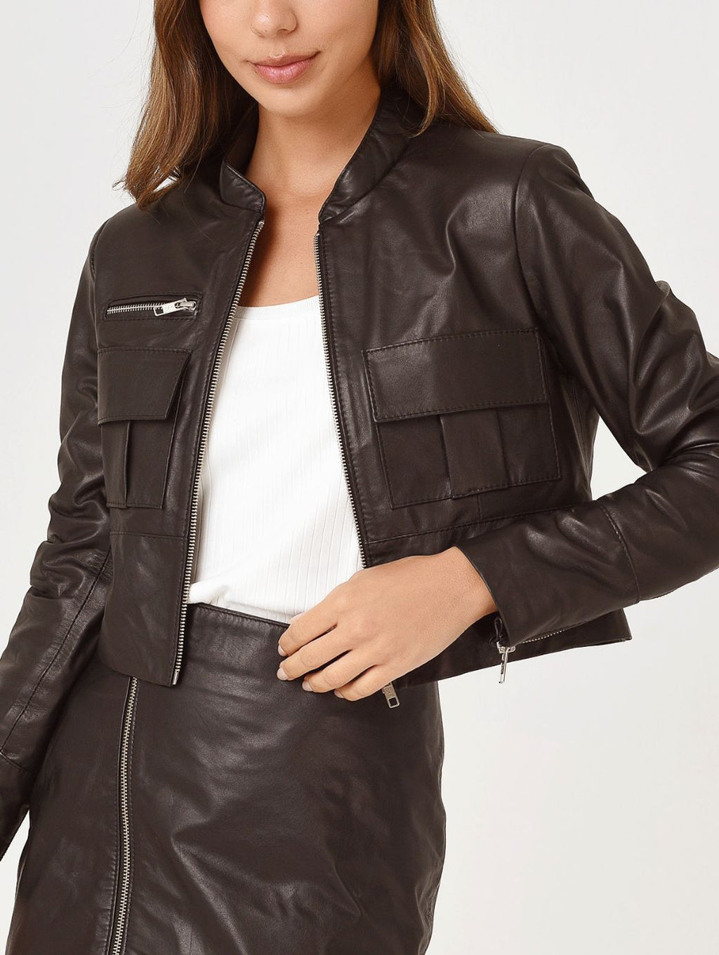 CROP JACKIE BLACK