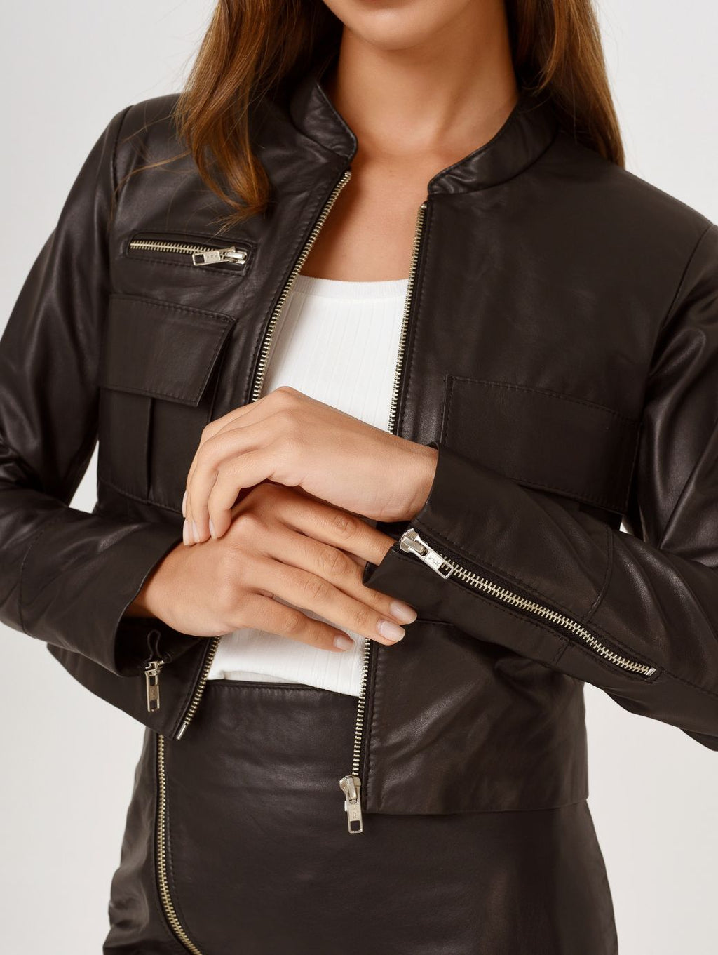CROP JACKIE BLACK